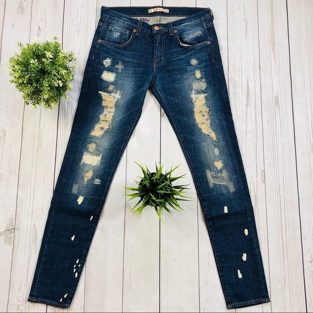 J Brand Dk Shredder Skinny Jeans Size 24